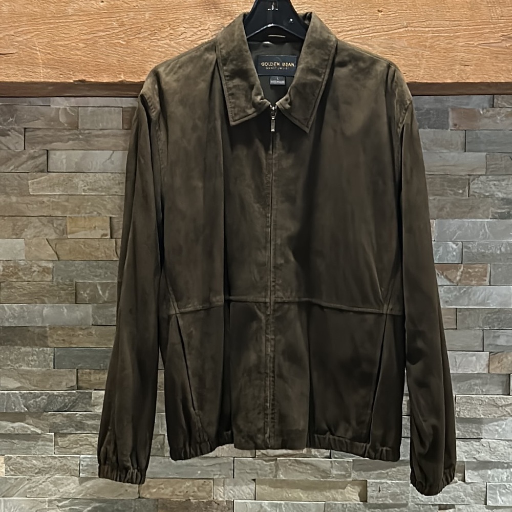 GOLDEN BEAR SPORTSWEAR Men’s Brown Leather Jacket Large